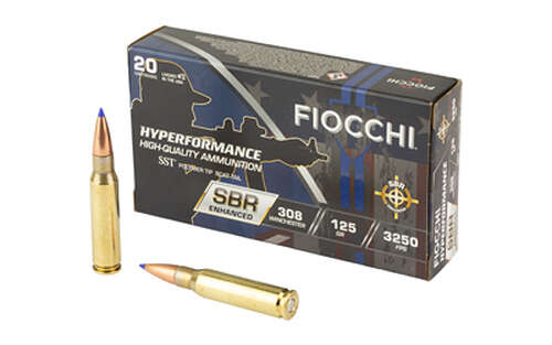 Ammunition Fiocchi Ammunition Hyperformance SBR 308Win FIOCCHI HYPR SBR 308WIN 125GR 20/200